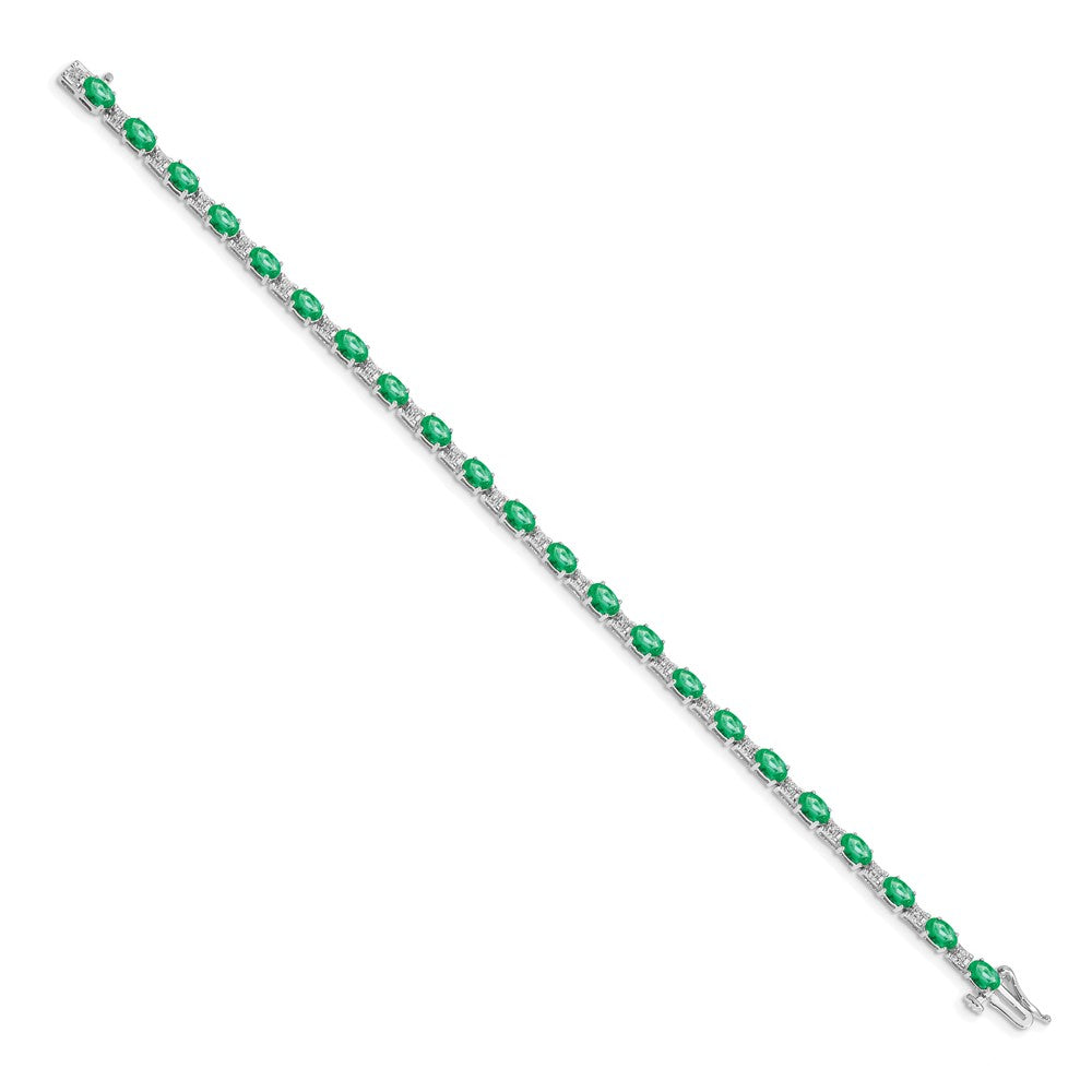 Complete Diamond and Oval Emerald Bracelet - WBC