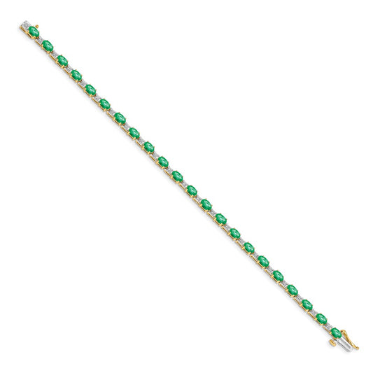 Complete Diamond and Oval Emerald Bracelet - WBC