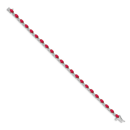 Complete Diamond and Oval Ruby Bracelet - WBC