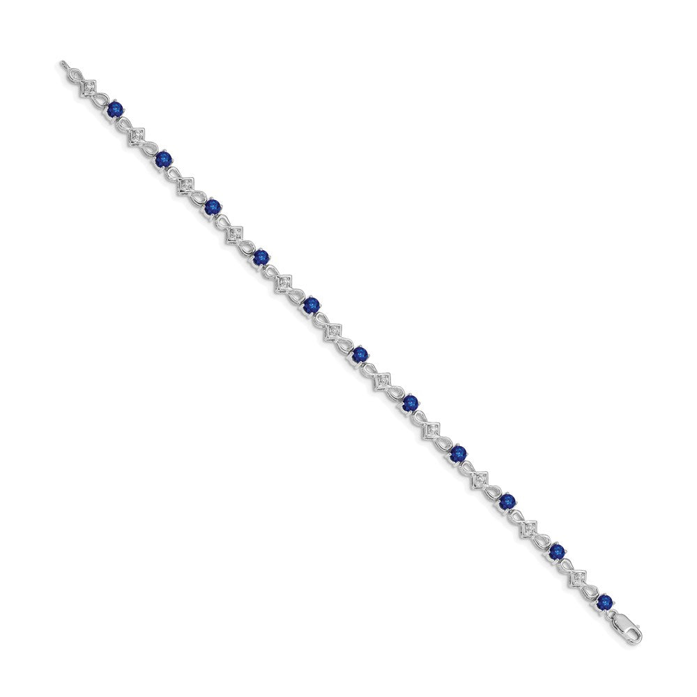 Complete Diamond and Round Sapphire Bracelet - WBC