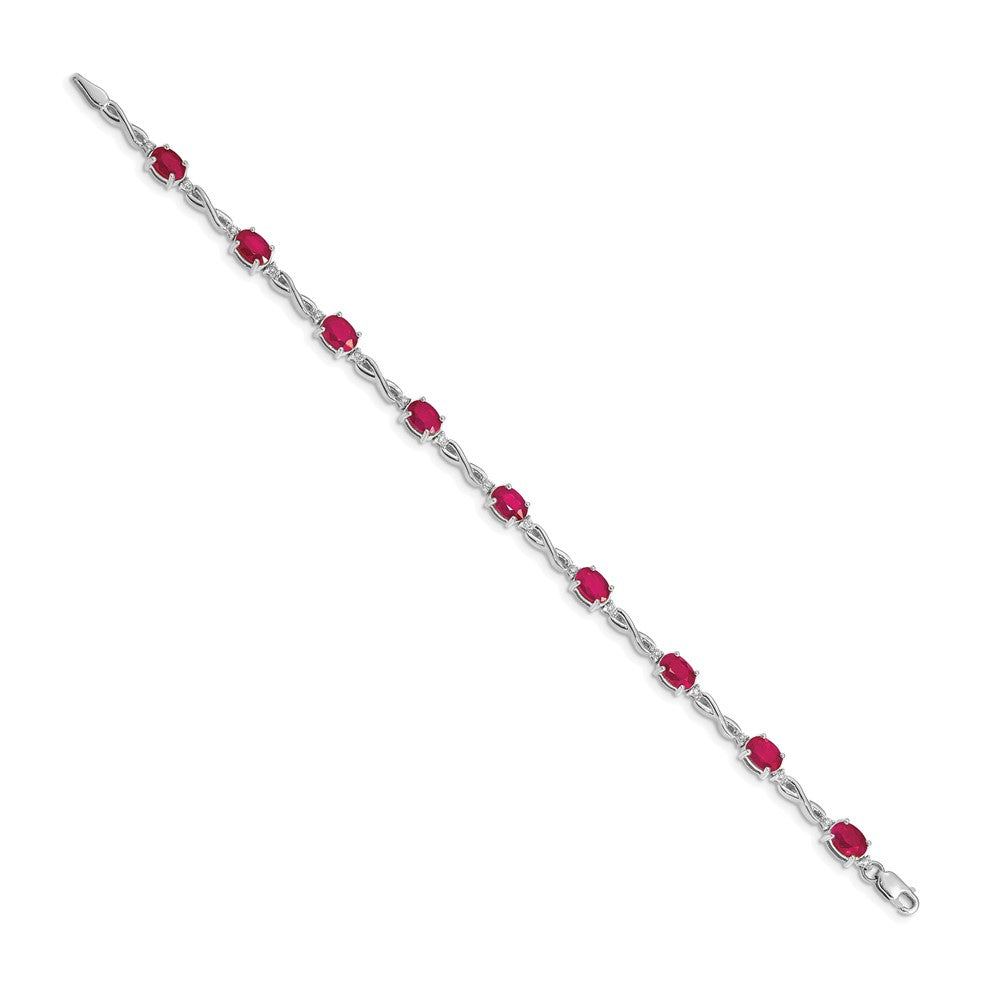 Complete Diamond and Oval Ruby Infinity Bracelet - WBC