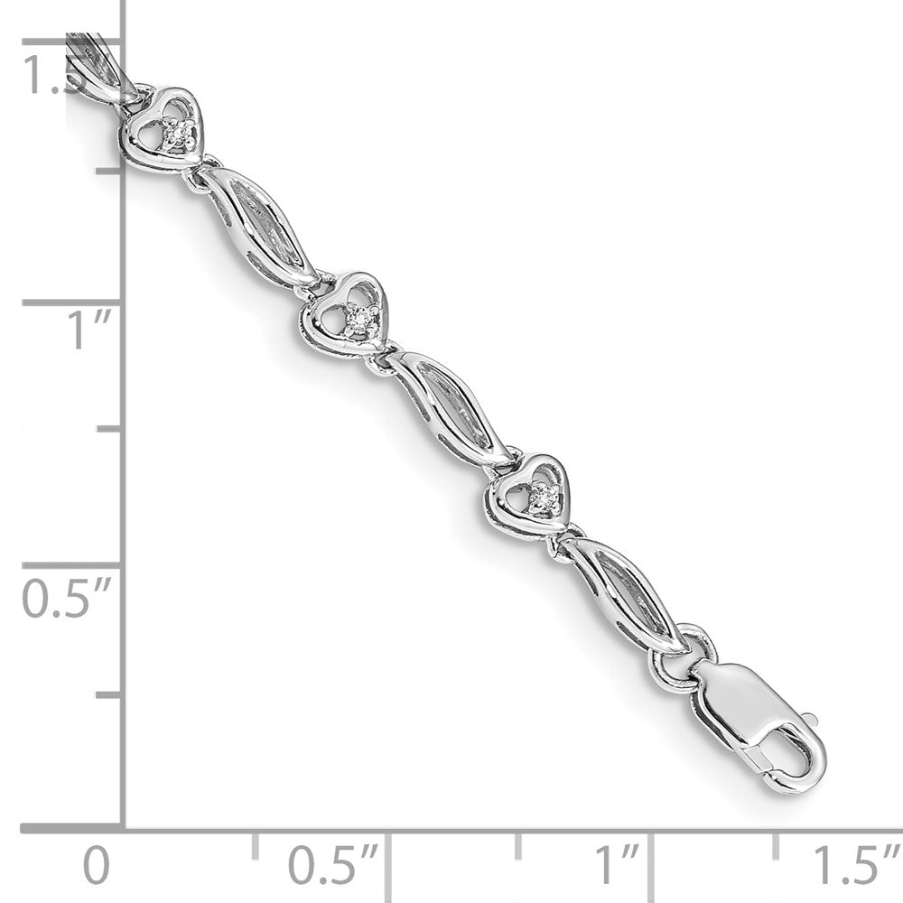 Complete 1/10 carat Diamond Hearts Tennis Bracelet - WBC