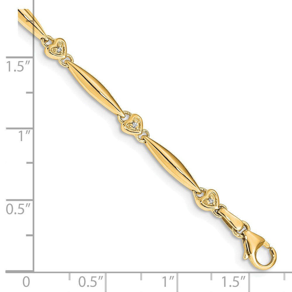Complete 1/20 carat Diamond Heart Bracelet - WBC