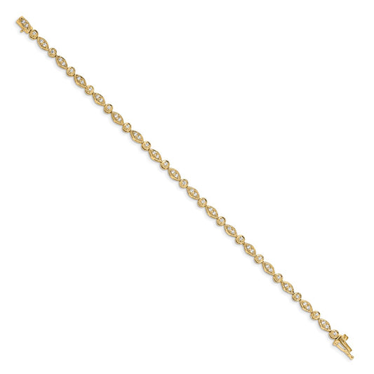 Complete 3/4 carat Diamond Round and Oval Link Bracelet - WBC