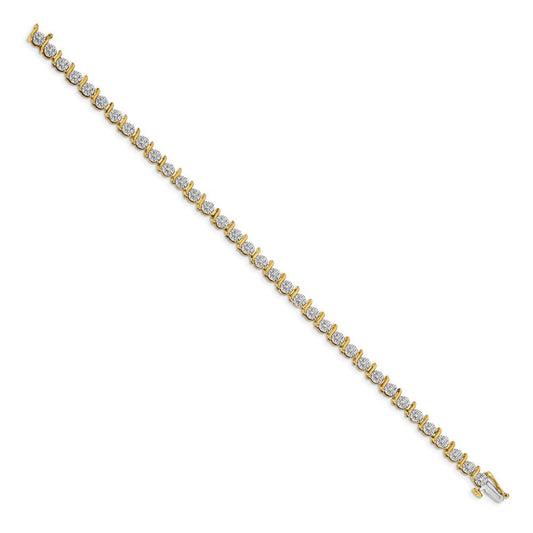 14K Gold Serpentine 3/8 ct Diamond S-link Tennis Bracelet, 5mm