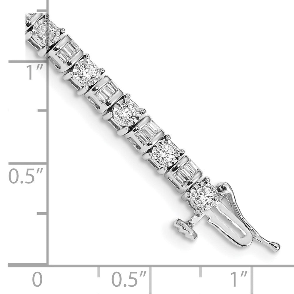 Complete 2 carat Round and Baguette Diamond Tennis Bracelet - WBC