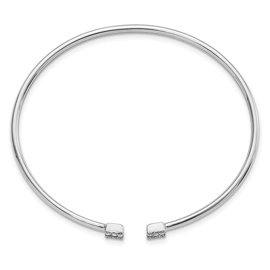 Complete 1/4 carat Diamond Square Flexible Cuff Bangle Bracelet - WBC