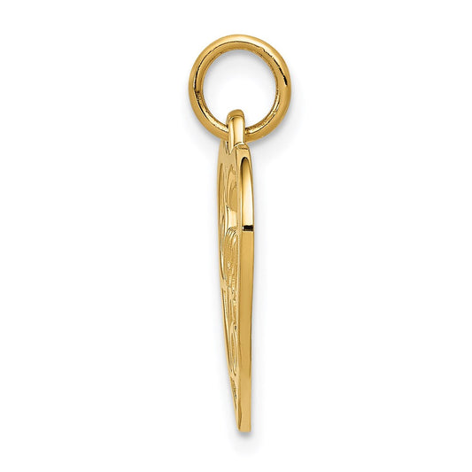 14K Gold Sweet 16 in Heart Charm, 15mm