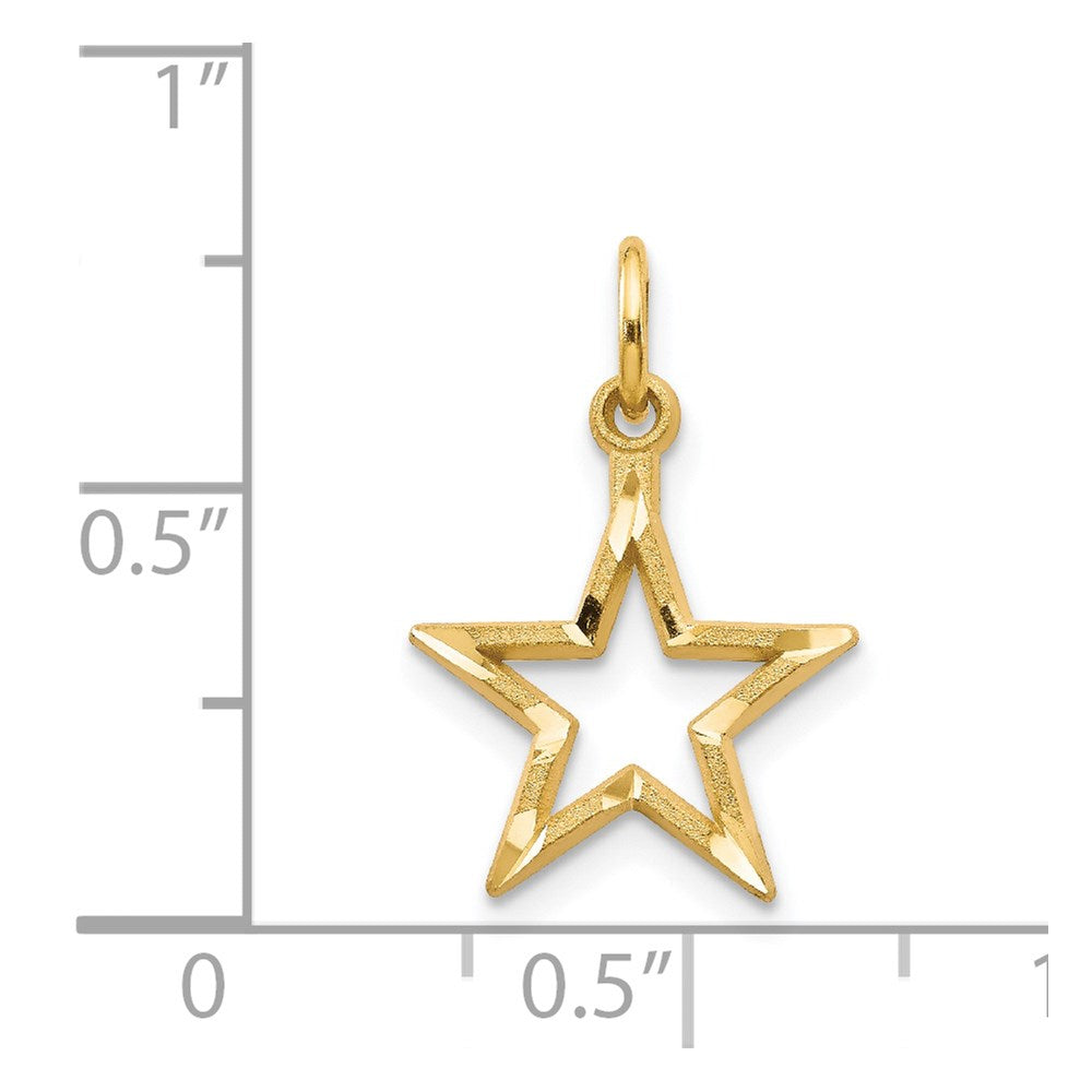 10K White Gold Andromeda Diamond-cut Star Charm, 13mm