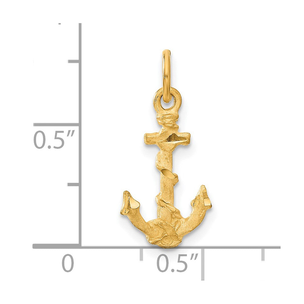 3-D Satin Diamond-cut Anchor with Rope Charm - WBC