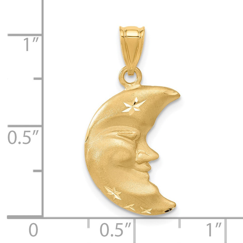 Satin Diamond-cut Moon Charm - WBC