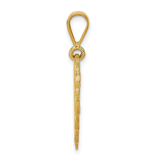 14K Gold Reversible Sweet 16 / Reach For The Stars Charm, 19mm