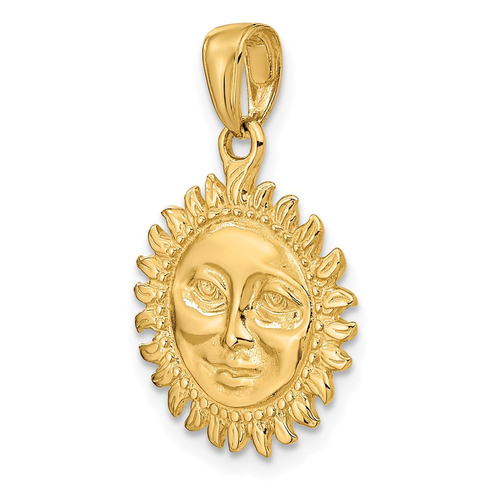 3-D Solid Polished Reversible Sun Pendant - WBC