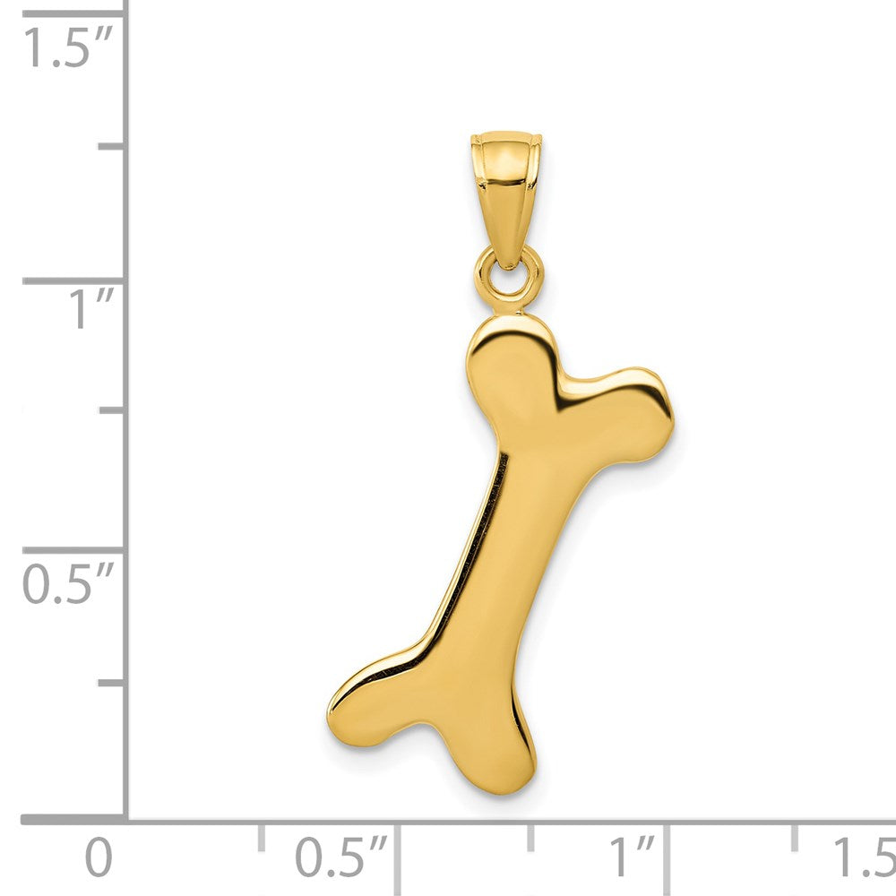 Solid Polished Dog Bone Charm - WBC