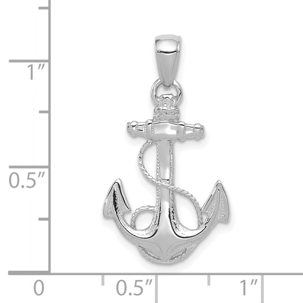 Solid Polished Anchor with Rope Pendant - WBC