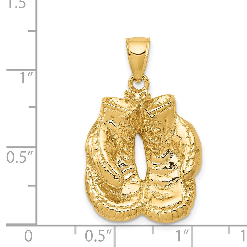 Solid Polished Open-Backed Boxing Gloves Pendant - WBC