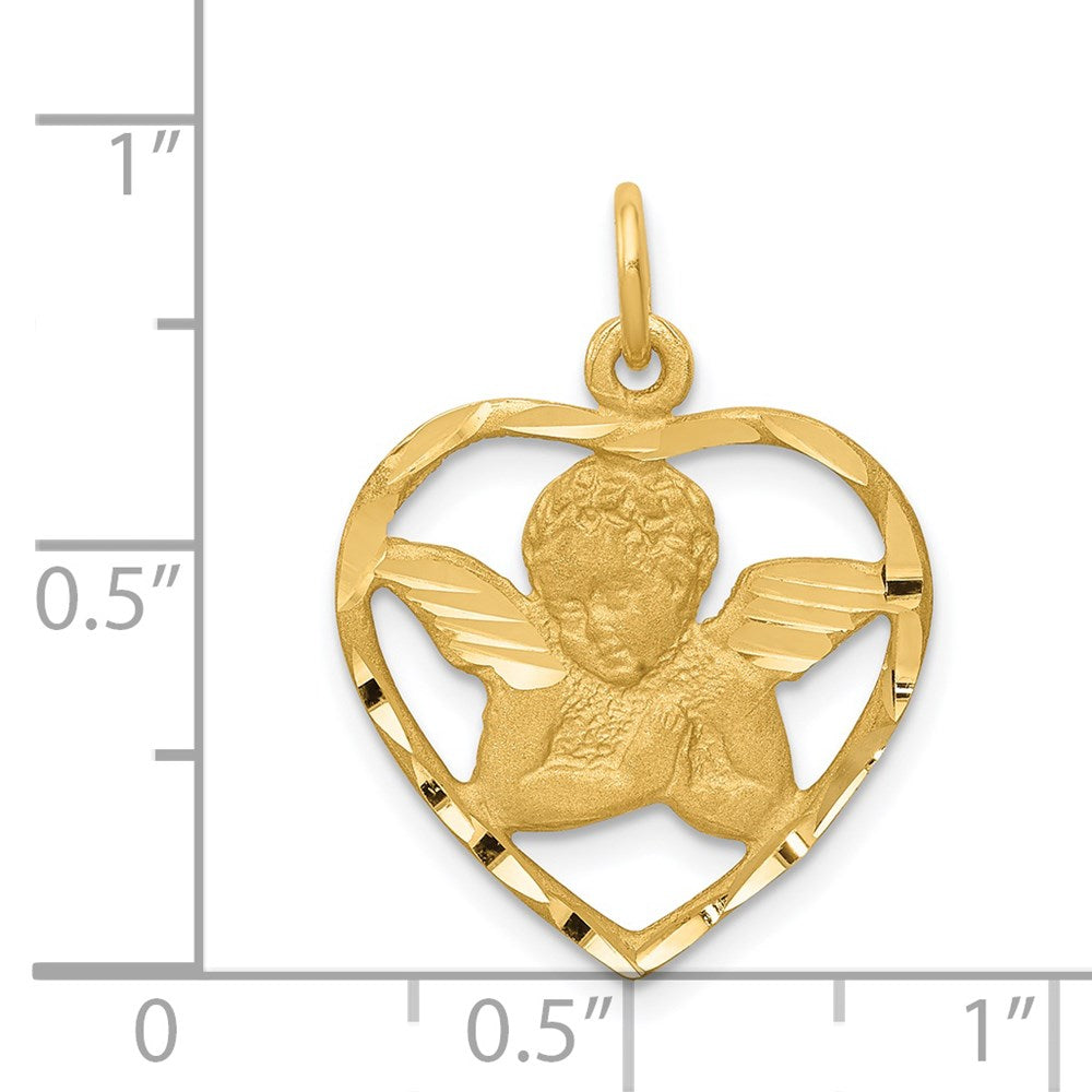 Cut-out Angel in Heart Charm - WBC