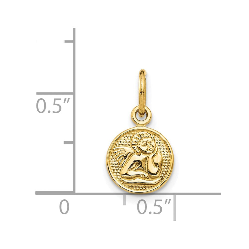 Small Polished Angel Round Charm - WBC