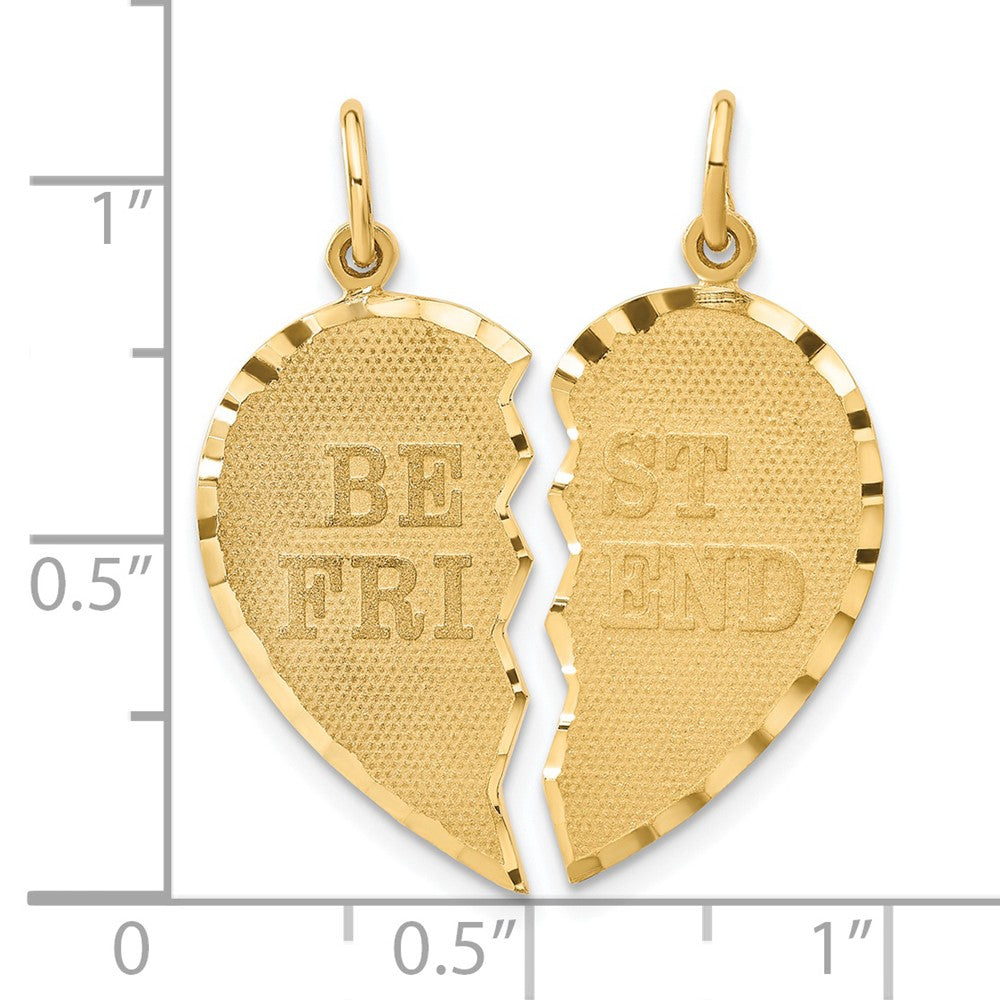 BEST FRIEND Diamond-cut 2-piece Charm - WBC