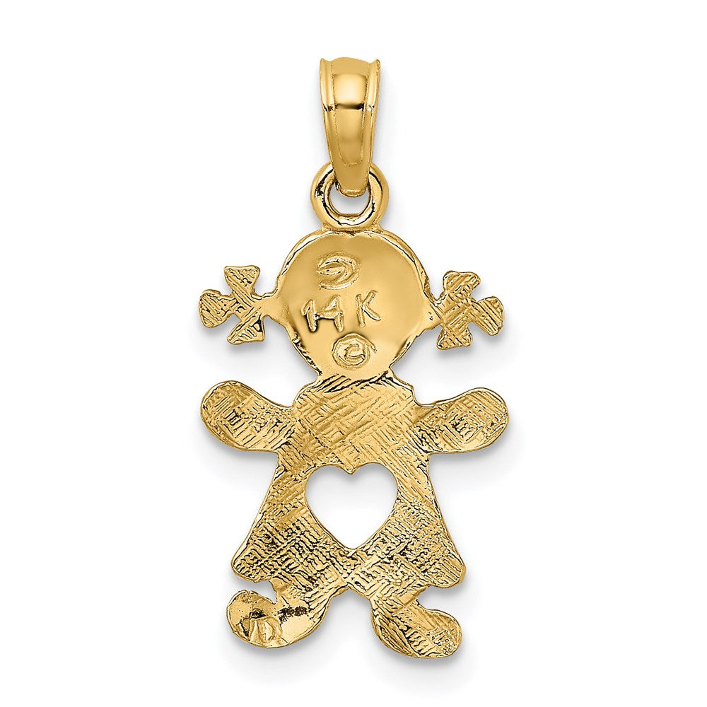 Playful Girl with Cut-Out Heart Charm - WBC