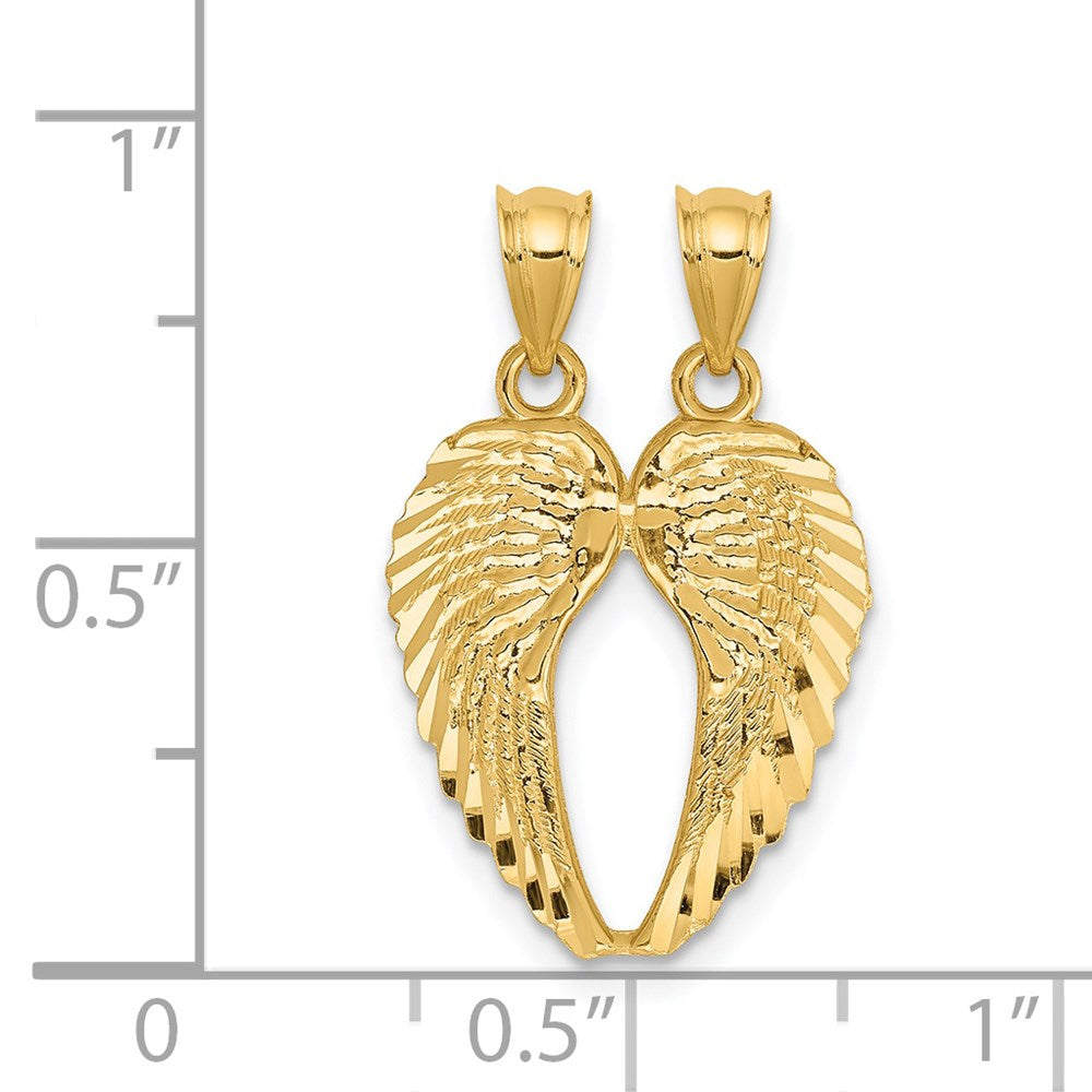 Two-Piece Break-Apart Diamond-cut Wings Pendant - WBC