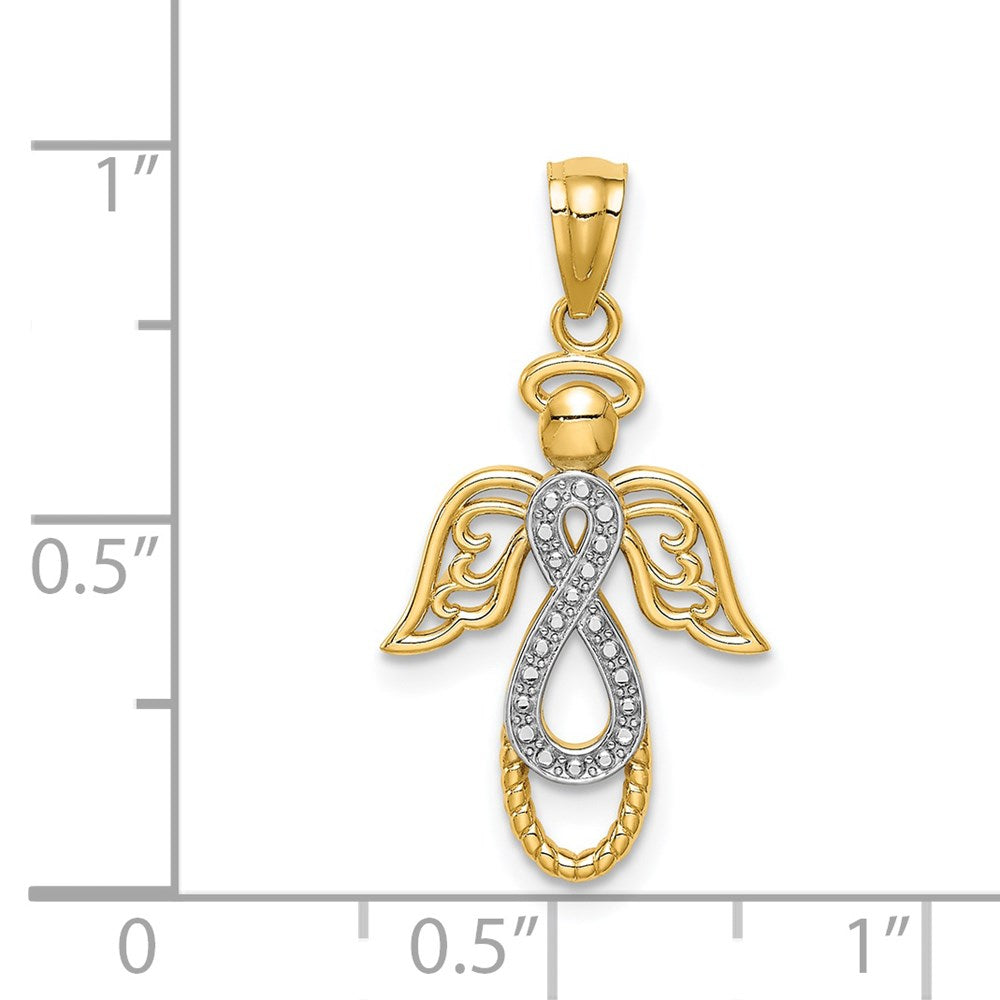 and Rhodium Infinity Angel Pendant - WBC