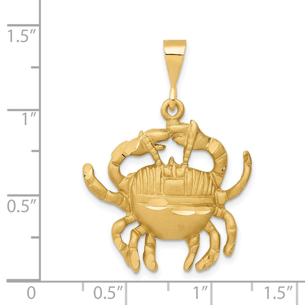 Satin Diamond-cut Cancer Zodiac Charm - WBC