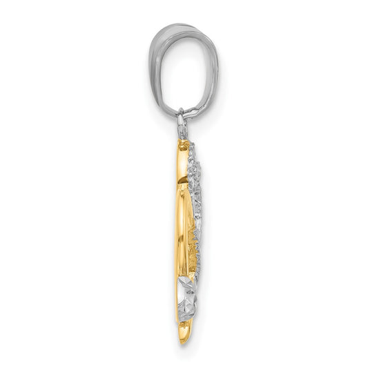 with Rhodium Diamond-cut Hearts and Arrow Pendant - WBC