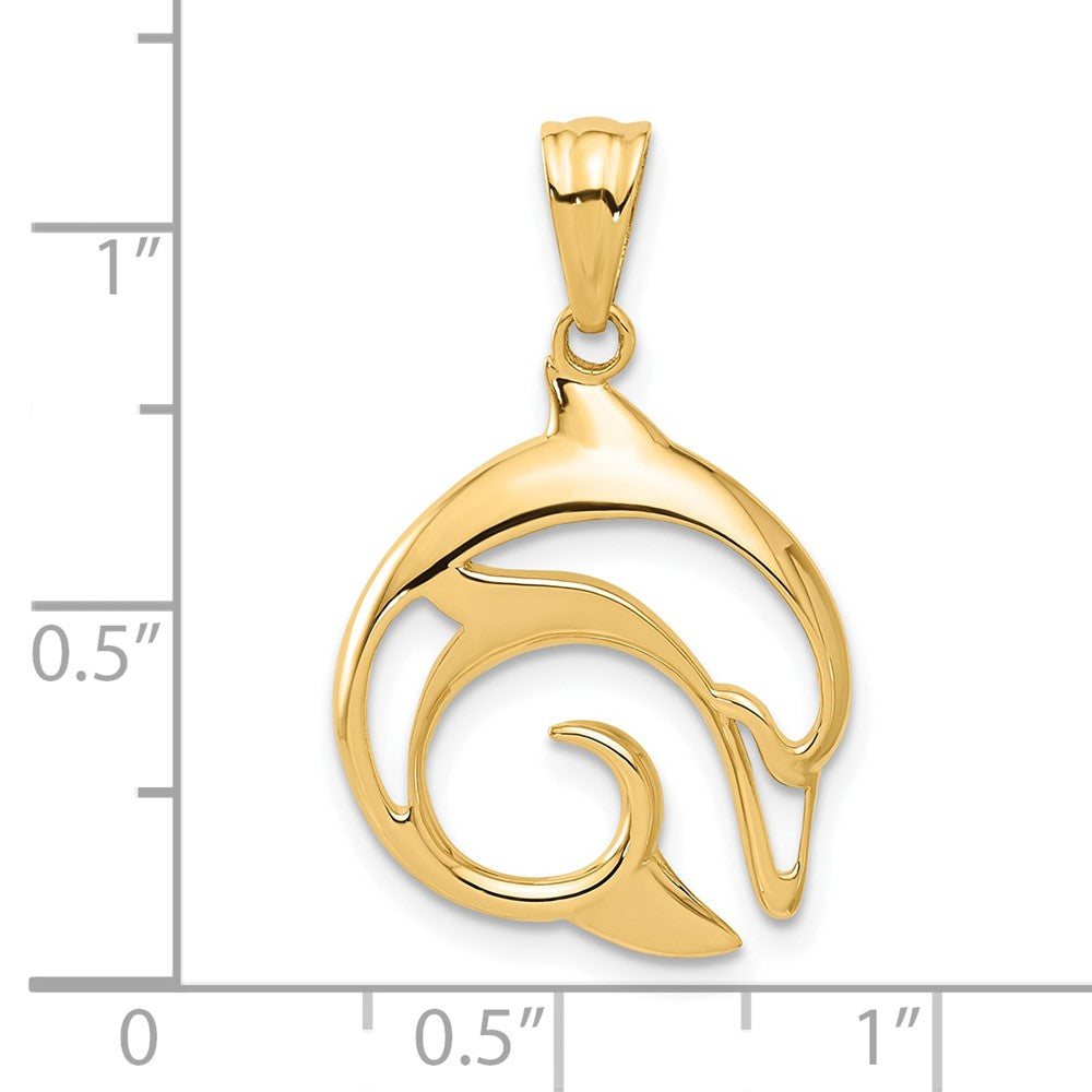 Polished Cut Out Dolphin Pendant - WBC