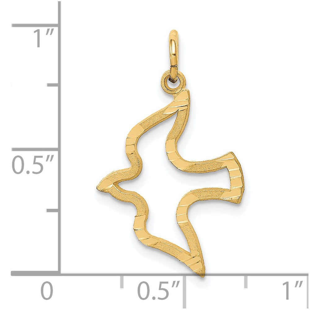 Satin and Diamond-Cut Dove Cut-out Charm - WBC