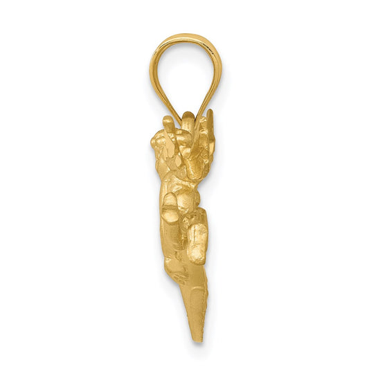 Satin Diamond-cut Angels with Heart Pendant - WBC