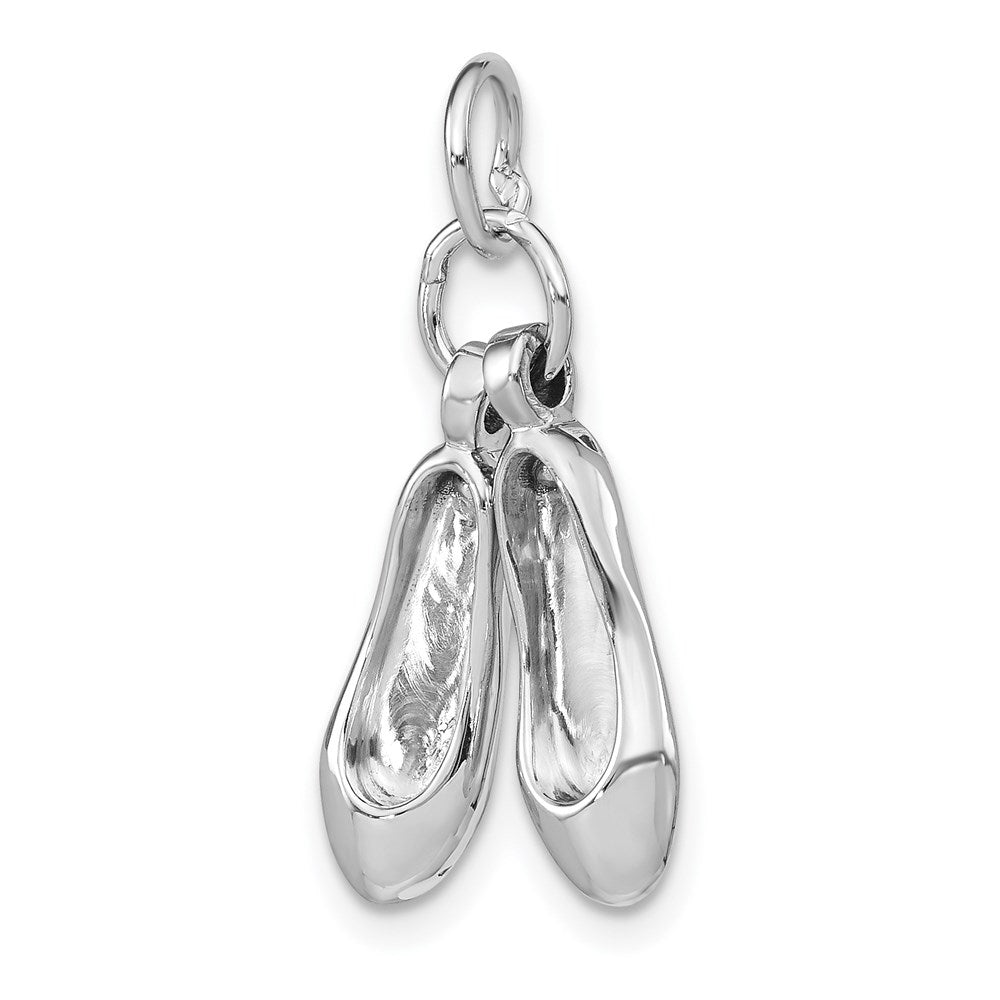Solid Polished 3-D Moveable Ballet Slippers Charm - WBC