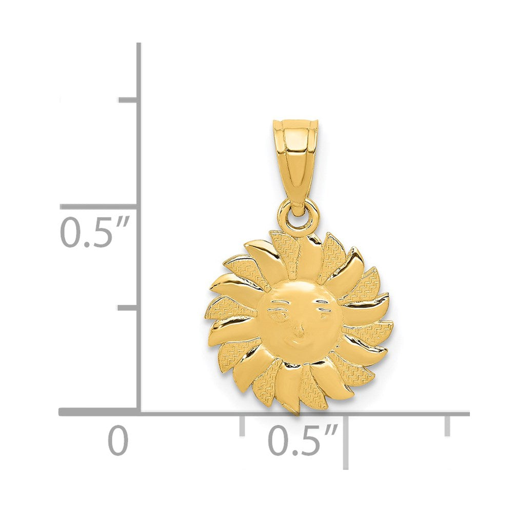 Polished Sun with Face Pendant - WBC