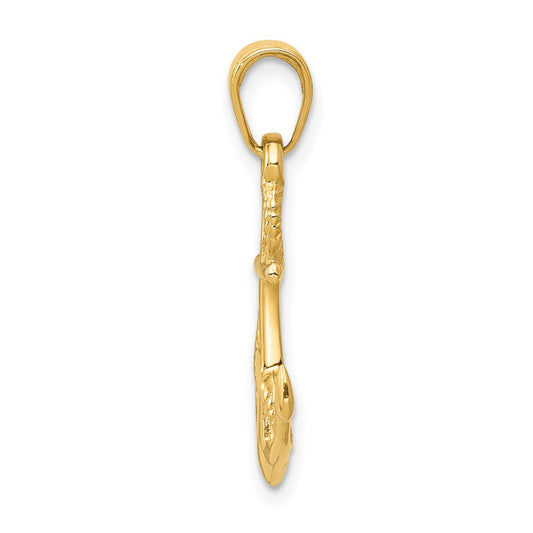 Solid Polished 3-D Anchor with Rope Pendant - WBC