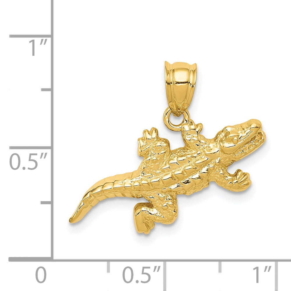Solid Polished Open-Backed Crocodile Pendant - WBC