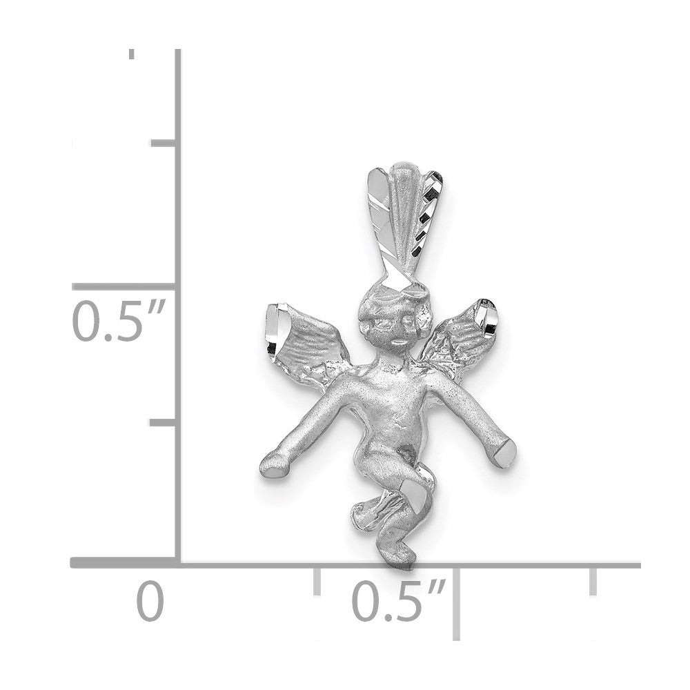 3-D Satin and Diamond-cut Angel Pendant - WBC