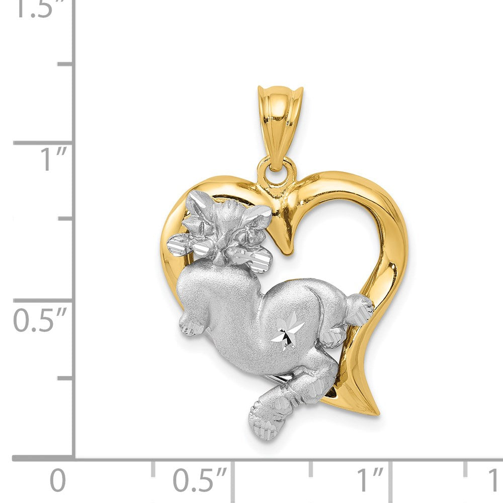 Two-tone Cat In Heart Charm - WBC