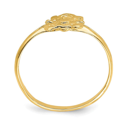 14K Gold Teddy Bear Baby / Child's Ring, 2–4mm Tapered