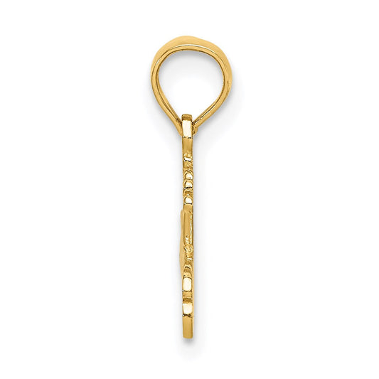 Children's 14K Gold #1 Princess with Crown Charm, 27mm