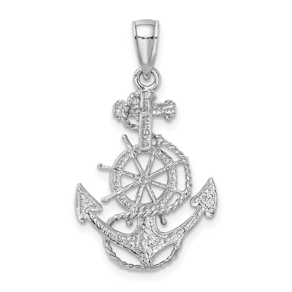 Anchor and Ships Wheel with Rope Pendant - WBC