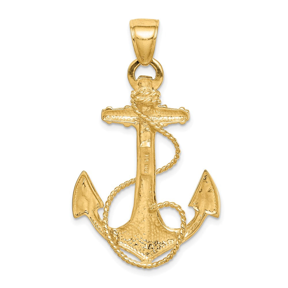Large 2-D Anchor with Rope Pendant - WBC