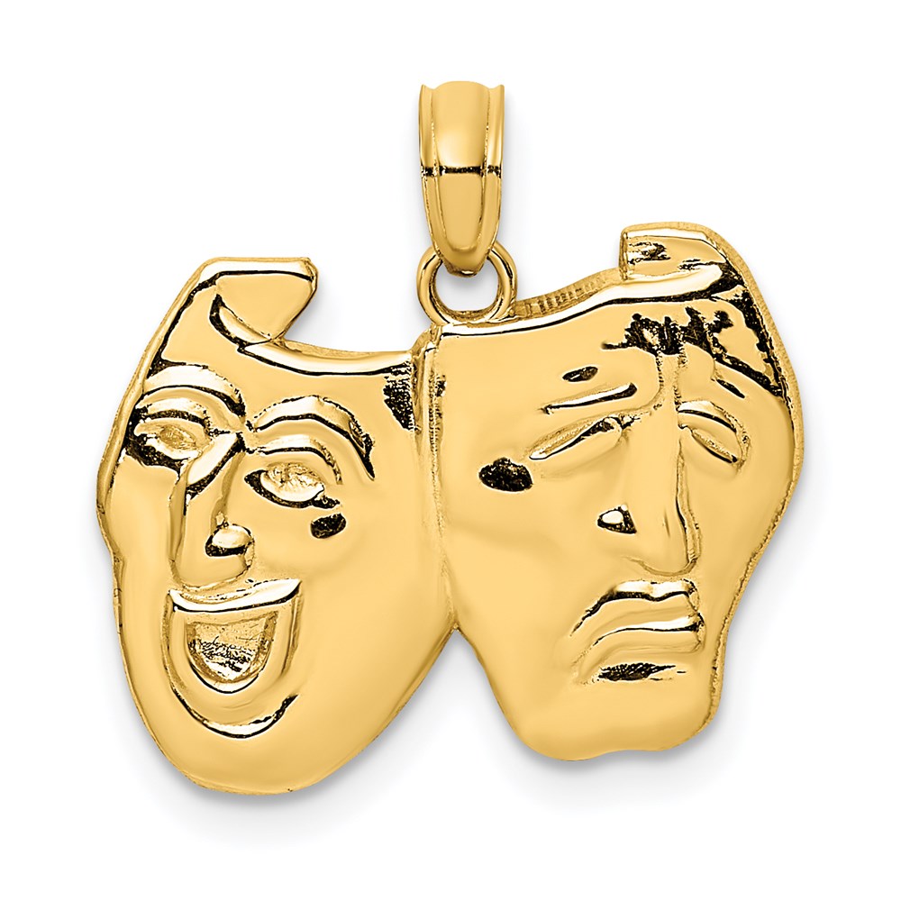 14K Gold Comedy/Tragedy Charm, 10mm