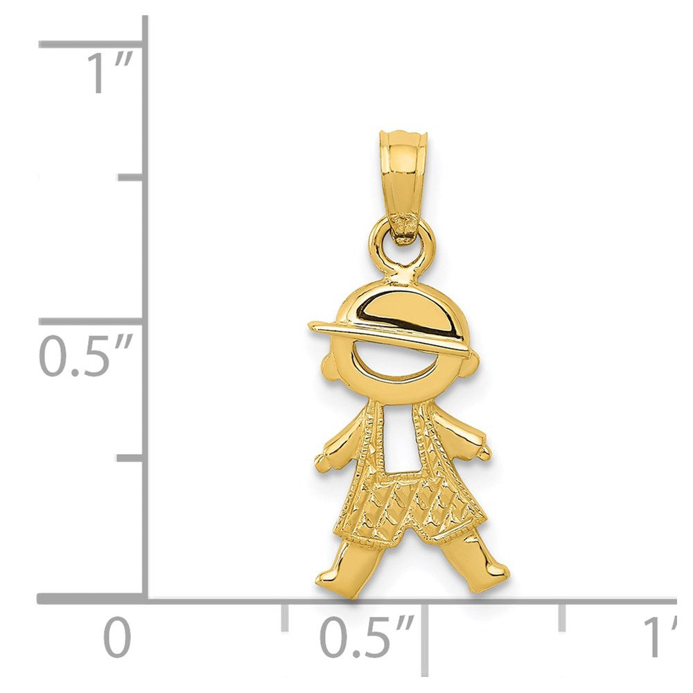 Polished and Textured Boy Pendant - WBC