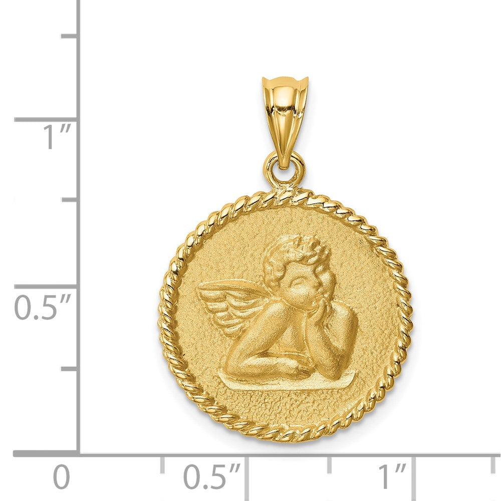 Brushed Angel Round Pendant - WBC