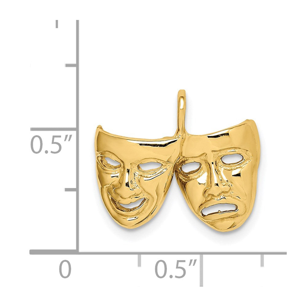Polished Comedy/Tragedy Theater Masks Pendant - WBC