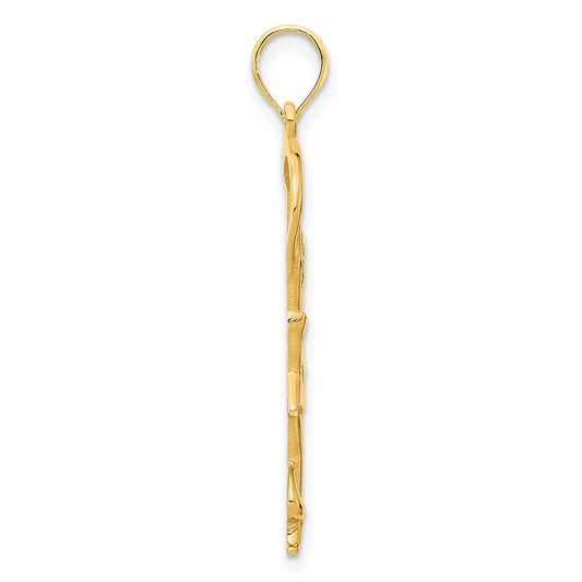 14K Gold Gymnast with Ribbon Pendant, 13.5mm