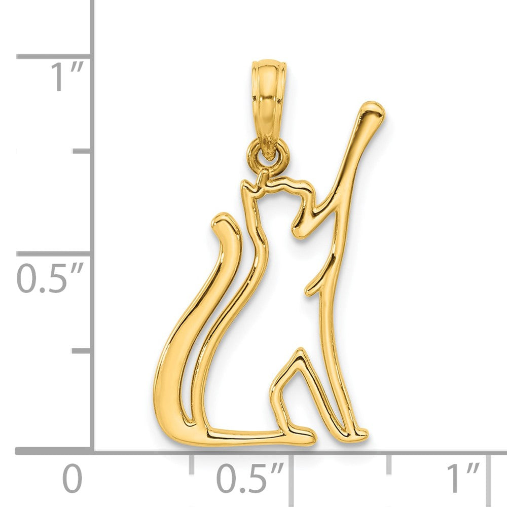 Polished Cat Reaching Pendant - WBC