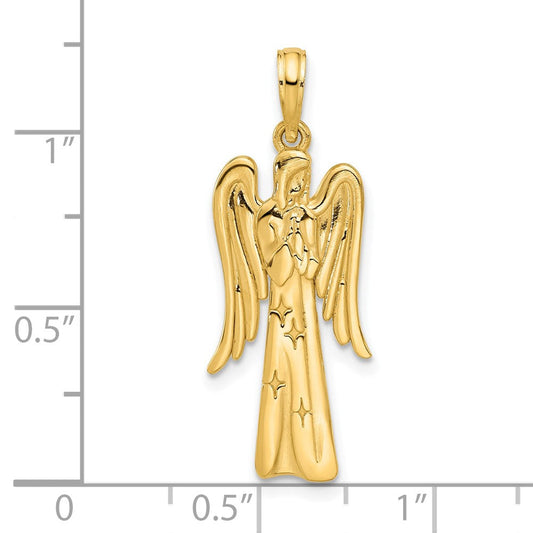 14K Gold Fancy Angel Charm, 11mm