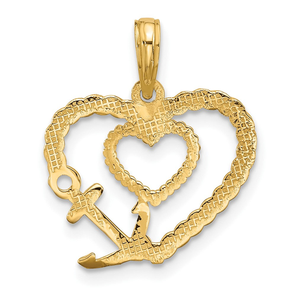 with Rhodium Fancy Rope Heart and Anchor Charm - WBC