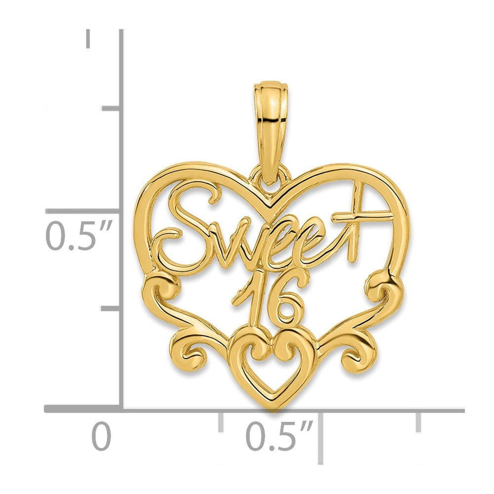 SWEET 16 in Heart Charm - WBC